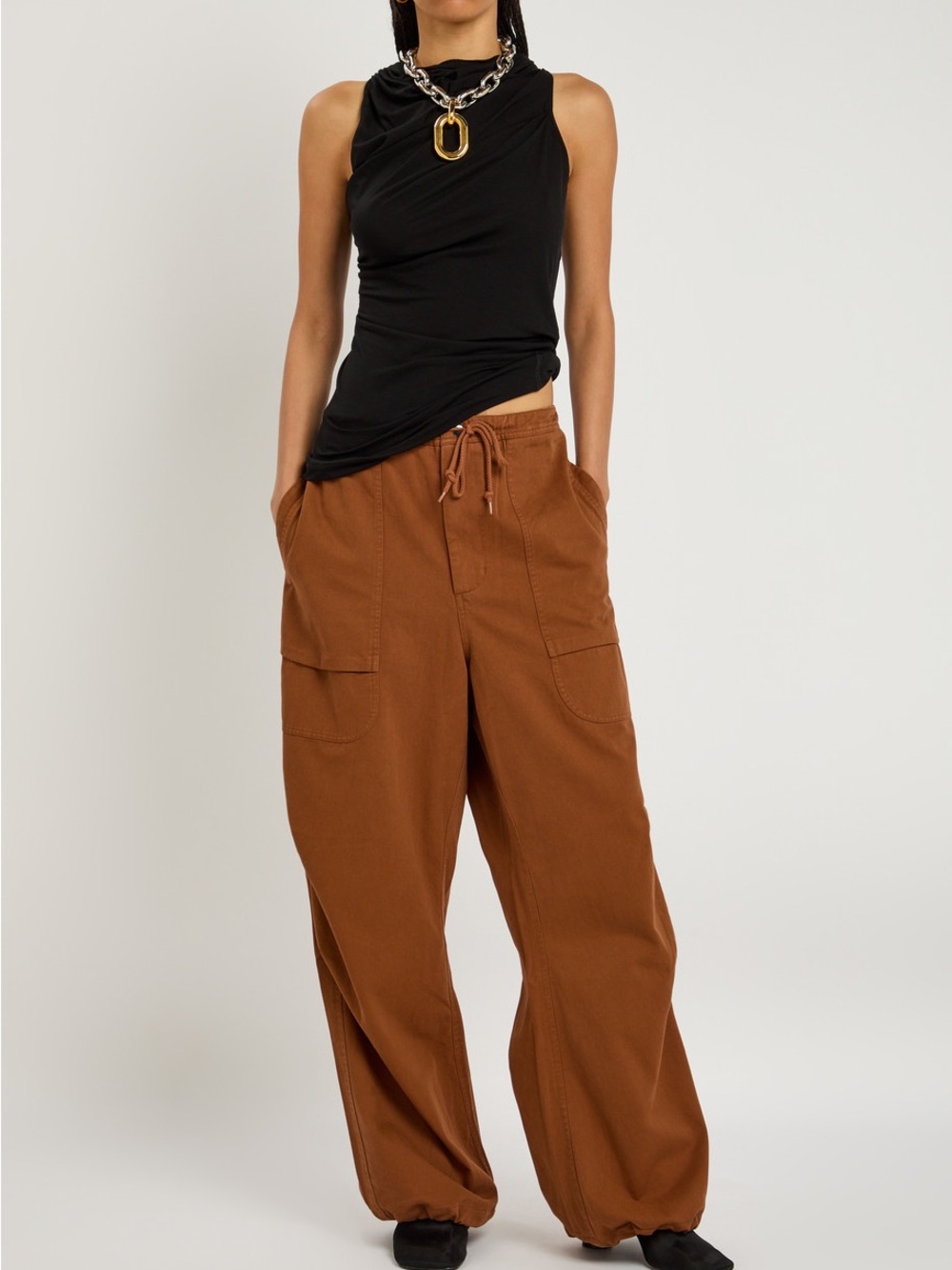 Entire Studios Barren Cotton Cargo Pants Size Medium Copper Brown Unisex